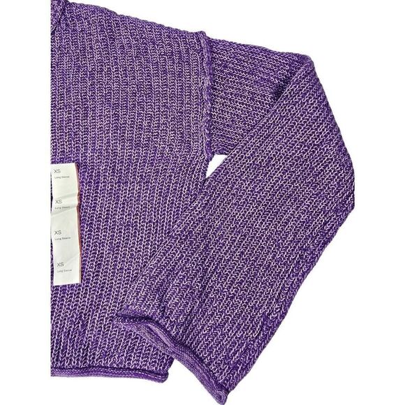 Wild Fable Purple Mock Collared Cropped Sweater XSmall - Picture 2 of 3